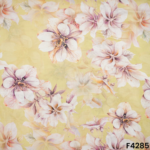 Digital Print Pure Muslin Fabric- F4285